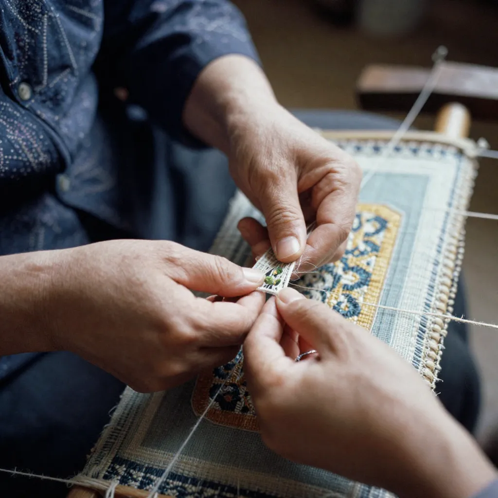 Traditionell textilreparation